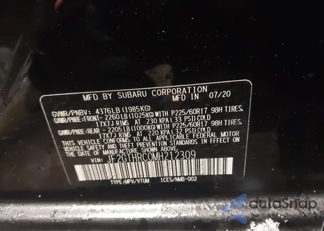 2021 Subaru Crosstrek Sport z USA, uszkodzony, nr VIN JF2GTHRC0MH212309